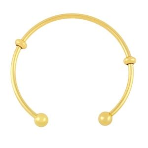 Gold-Plated Charm Bangle with Screw Ball Ends & 2 Stoppers
